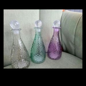 Farmhouse Hammered style bottles with toppers